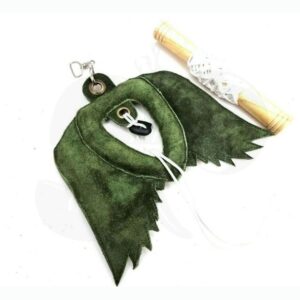 Señuelo de cetrería de lona verde para entrenamiento de halcones y aves de presa, con cordón, resorte y patrón de camuflaje, unisex